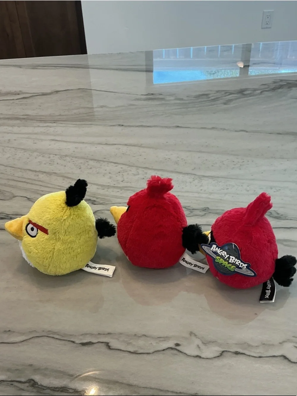 Plush Angry Bird Toy - Red and Yellow lot (3) Space Bird NWT